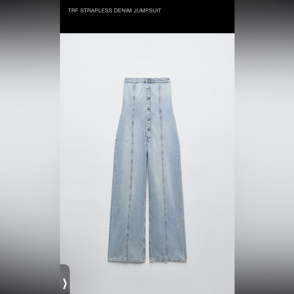 Zara strapless denim jumpsuit ~ NWT size L